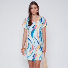 2617018 - Wavy Abstract Lace Inset Dress - Pennita