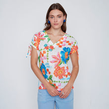 2613085 - Flower Tie-Sleeve Top - Pennita