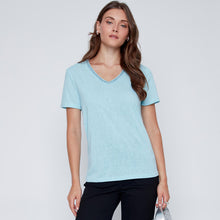 2613071 - Blue Sparkle V-Neck Top - Pennita
