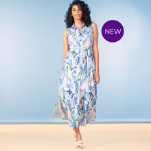 A47150 - Paisley Art Button Through Belted Maxi Dress - Pennita
