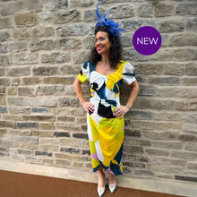 2409-08 - Abstract Print Drape Dress - Pennita