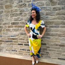 2409-08 - Abstract Print Drape Dress - Pennita