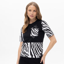19015 - Zebra Sparkle Drawstring Top