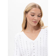 19152 - Studded V-Neck Top - Pennita