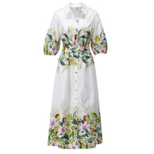 C352L - ‘Lemon Vine’ Button Through Dress with Removable Belt