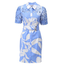 C704L- Lace Look Cut Out Floral Sleeve Dress with Removable Belt - Pennita