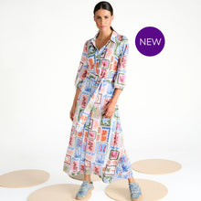 C302 - ‘Paradise Postcards’ Button Through Dress with Removable Belt