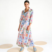 C302 - ‘Paradise Postcards’ Button Through Dress with Removable Belt