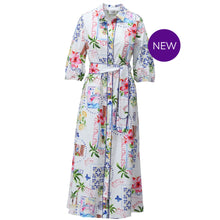 C359L - ‘Venetian Print’ Button Through Dress with Removable Belt