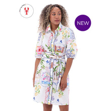 C360L - ‘Venetian Print’ Short Button Through Dress with Removable Belt