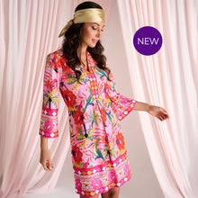 C411- ‘Playful Birds of Paradise’ Beaded V-Neck Dress - Pennita