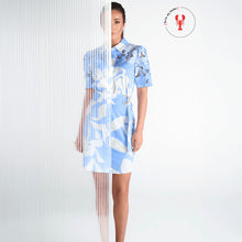 C704L- Lace Look Cut Out Floral Sleeve Dress with Removable Belt - Pennita