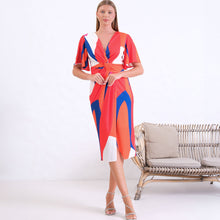 2506-53 - Block Colour Drape Dress - Pennita