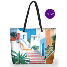 26954 - Rope Handle Beach Bag ‘Pots on The Stairs by Kosta Morr’