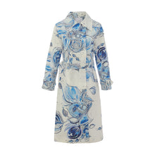 26881 - Trench Coat ‘Blue Flowers by Amy Tieman’