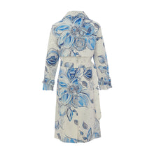 26881 - Trench Coat ‘Blue Flowers by Amy Tieman’