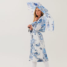 26881 - Trench Coat ‘Blue Flowers by Amy Tieman’