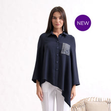 4358-29 - Pointed Hem Shirt with Pocket Detail - Pennita