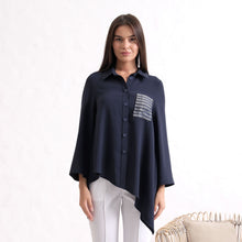 4358-29 - Pointed Hem Shirt with Pocket Detail - Pennita