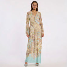 41849 - Paisley Diamanté Neck Maxi Dress - Pennita