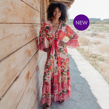 L152 - Tropical Beaded Long Sleeve Dress