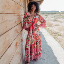 L152 - Tropical Beaded Long Sleeve Dress