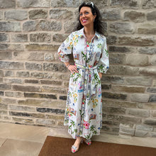 C359L - ‘Venetian Print’ Button Through Dress with Removable Belt - Pennita