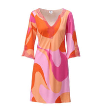 C309P - Print Long Sleeve Dress - Pennita