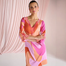 C309P - Print Long Sleeve Dress - Pennita