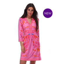 C415 - Beaded V-Neck Long Sleeve Dress - Pennita