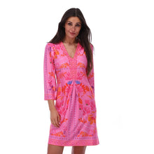 C415 - Beaded V-Neck Long Sleeve Dress - Pennita