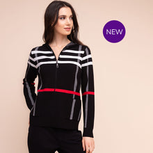 A48063 - Stripe Zip Hooded Jacket