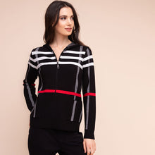 A48063 - Stripe Zip Hooded Jacket