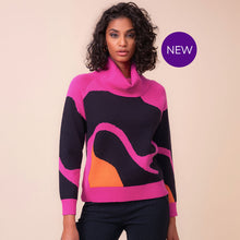 A48239 - Wave Cowl Neck Sweater