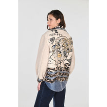 263788 - Portrait Print Buttoned Jacket