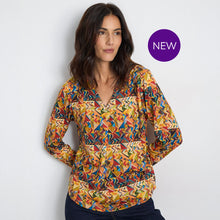 Saturia - Moroccan Print V-Neck Top