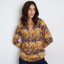 Saturia - Moroccan Print V-Neck Top