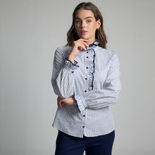 Atina - Stripe Ruffle Detail Shirt