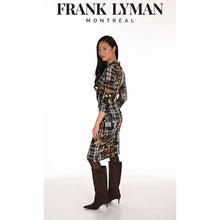 263386 - Abstract Print Long Sleeve Cross Over Dress