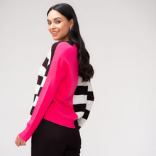 EW37137 - White Stripe Contrast Cardi