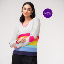 EW37172 - Stripe V-Neck Sweater