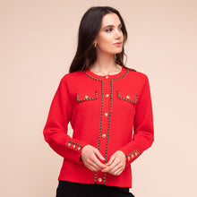 A48035 - Chain Button Detail Cotton Jacket