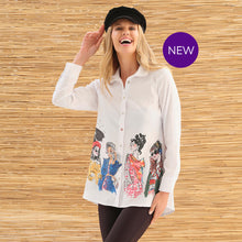 76260 - Long Dipped Hem Sparkle ‘Ladies’ Shirt