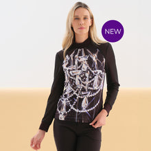 76651 - Mesh Sleeve Top ‘Chandelier by Heather French-Roussia’