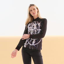 76651 - Mesh Sleeve Top ‘Chandelier by Heather French-Roussia’