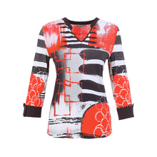 76691 - V-Neck Top ‘Geo Stripes by Yasemin Indap‘
