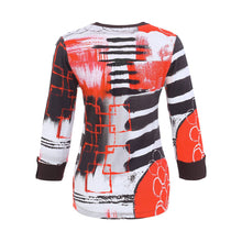 76691 - V-Neck Top ‘Geo Stripes by Yasemin Indap‘