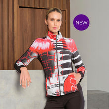 76696 - Black Panel Zip Jacket ‘Geo Stripes by Yasemin Indap‘