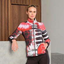 76696 - Black Panel Zip Jacket ‘Geo Stripes by Yasemin Indap‘