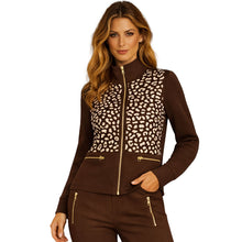 262237 - Chocolate Laser Cut Zip Jacket - Pennita
